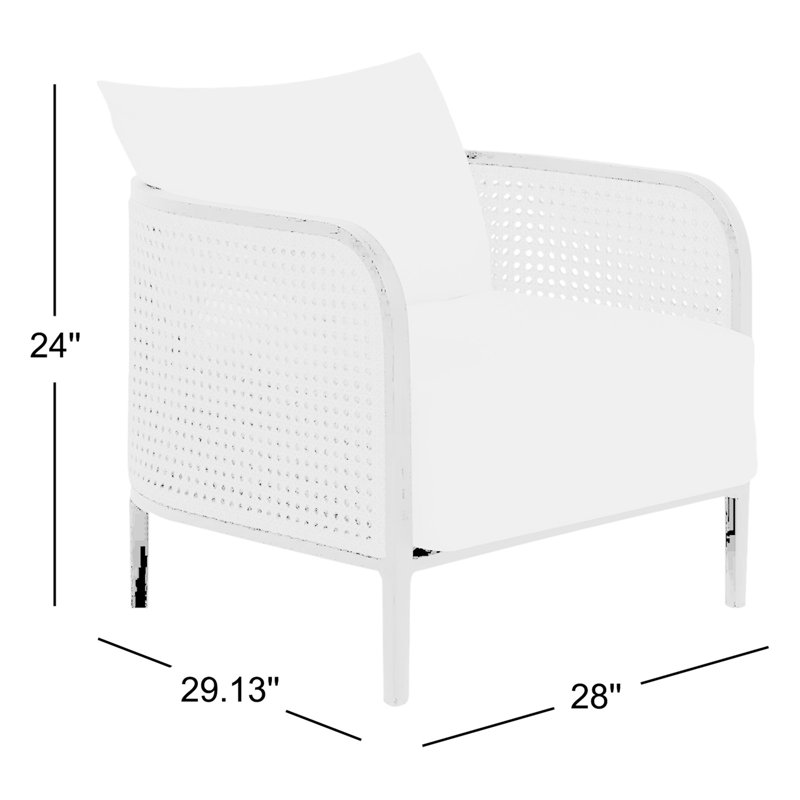 Havana Lounge Chair - Chalk/Natural Cane, Chalk/Natural Resin, Welt + Standard fill, Paper Sky