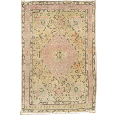 Tapis oriental traditionnel en laine noué à la main 3 pi 3 po x 5 pi