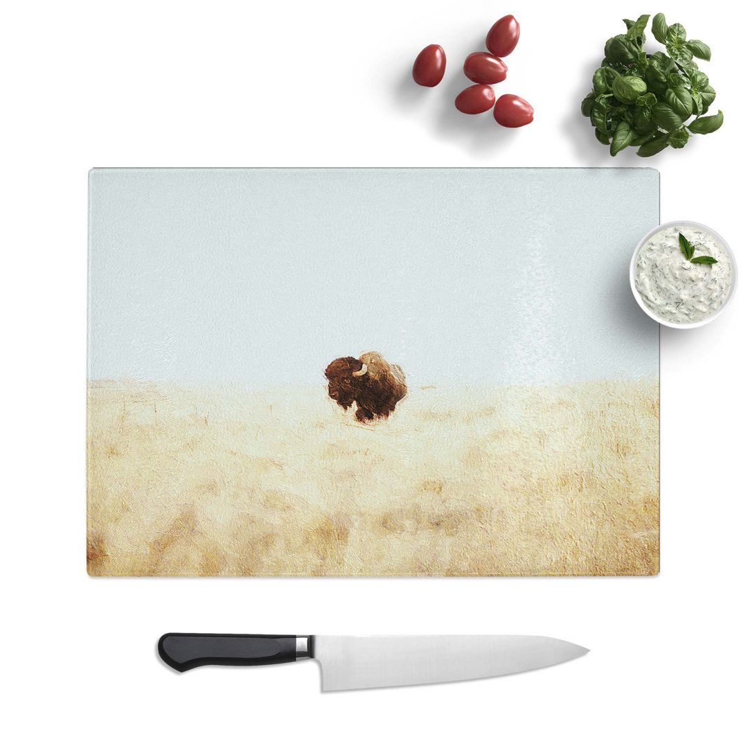 Tempered Glass Bison Gaze Chopping Board