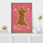 IDÉE4WALL, reproduction d'art sur toile encadrée, décoration de chambre BCBG, tapis en fourrure de guépard africain, croquis, nature sauvage, dessins, animaux bohémiens chics, colorés pour le salon, la chambre à coucher, le bureau, encadrée sur to