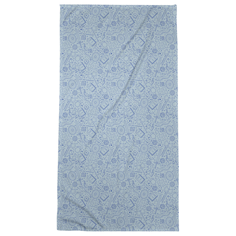 Katelyn Elizabeth Cotton Blend Beach Towel, Blue/White/Gray