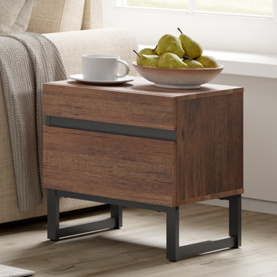 Table de bout moderne à 2 tiroirs Aadam