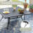 59.1" Square Patio Dining Table With Umbrella Hole-908339430