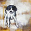 Curieux chiot, reproduction matte encadrée pour la décoration intérieure