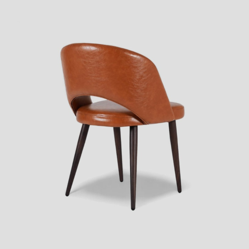 Rukayah Pu Leather Dining Chair, Light Brown Faux Leather