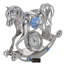 Figurine de bureau cheval berçant décorée de cristal-35981540