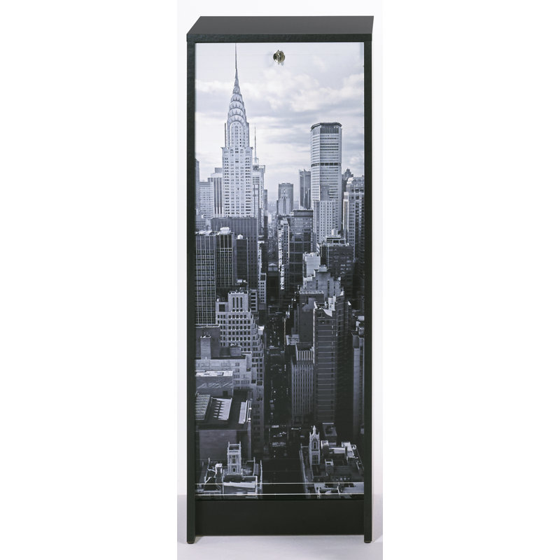 Gratiana 1 -Door 5 -Shelf, Black
