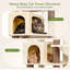 Arbre à chat 82 po pour 4 chats et plus, tour de chat multi-niveaux avec 2 couchettes, 3 hamacs et perchoirs, grande aire de jeu pour arbre à chat pour Maine Coon, surface moelleuse, assemblage facile-1247082102