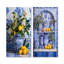 «Greek Tiles Still Life Kitchen II - Boho Pottery», ensemble de 2 reproductions d'art en métal-420185481