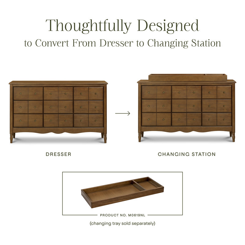 Liberty 9-Drawer Assembled Dresser, Natural Walnut