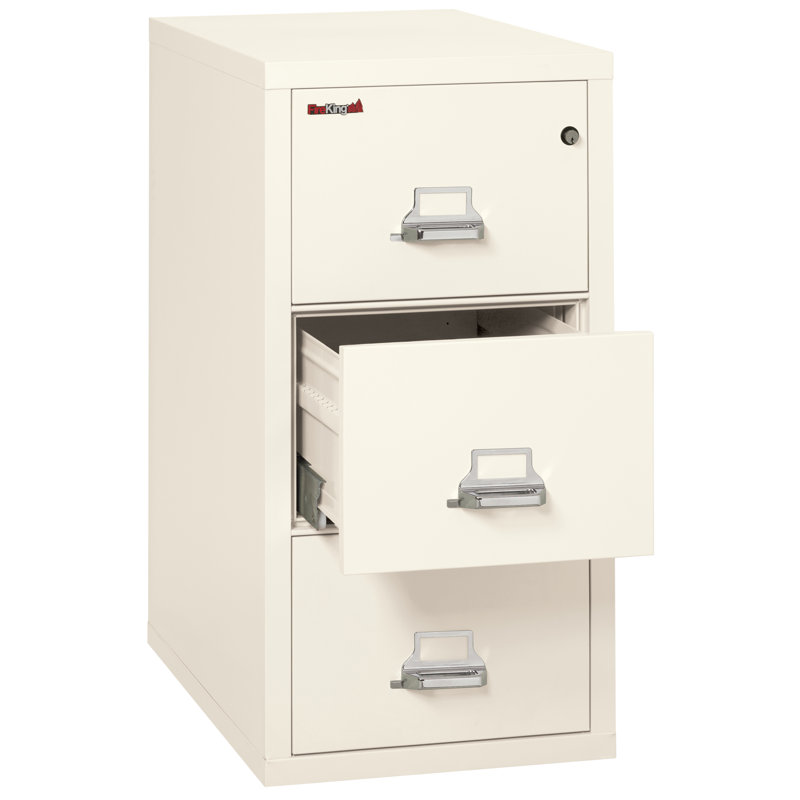 Fireproof 17.75'' Wide 3 -Drawer Steel File Cabinet, Ivory White