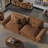 104.33" Extra Deep Brown Sofa Stain Resistant Cozy Pet-Friendly Couch With Adjustable Backrest-1096741312