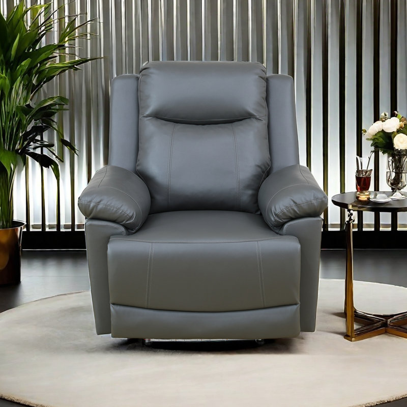 Siple 38" Breathing Leather Power Recliner Chair