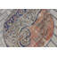 Tapis de porte turc vintage rétro dans les tons de bleu et de pêche avec un motif floral orné pour la décoration