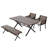 4 Pieces Rectangular Patio Outdoor Dining Sets with Cushion