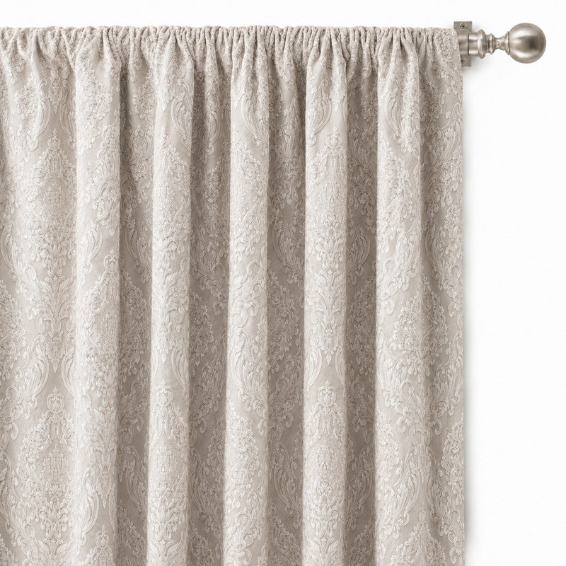 Varley Fabric | Damask Jacquard Fabric | Color Beige, Beige