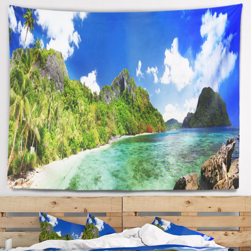 Paysage photographie tapisserie de paysages tropicaux, H 50 po x l 60 po