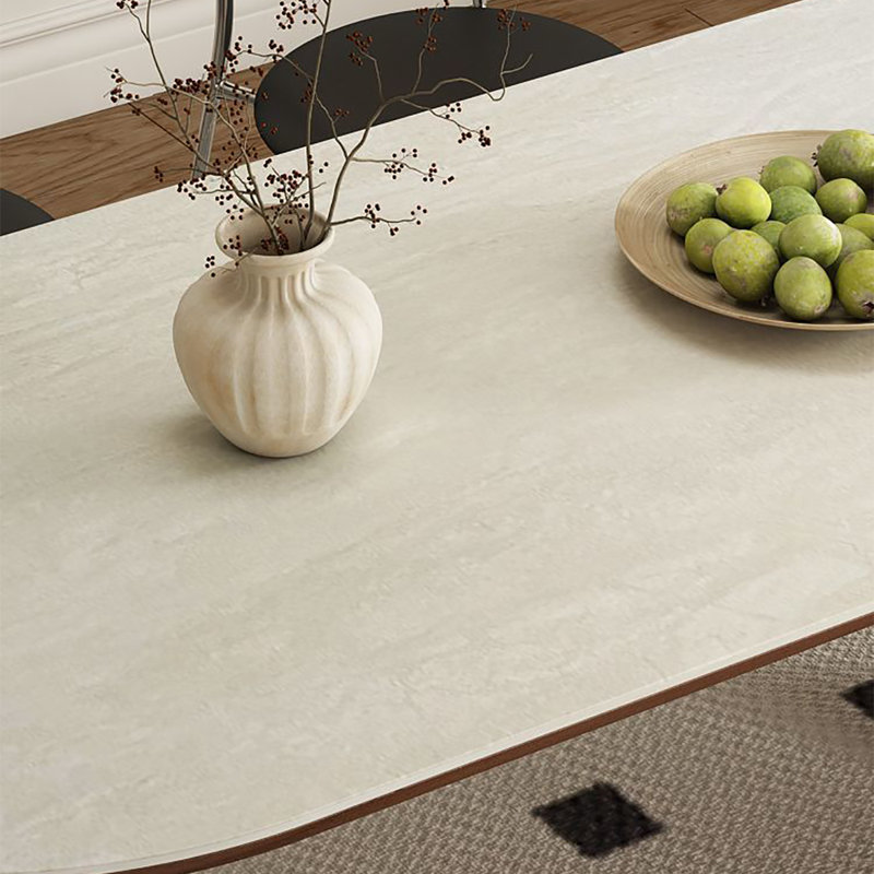 Table de salle à manger ovale avec pieds arqués, H 29,5 po x L 70,9 po x l 35,4 po