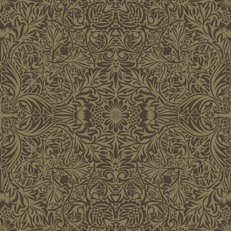Papier peint floral complexe Ceiling, Brun