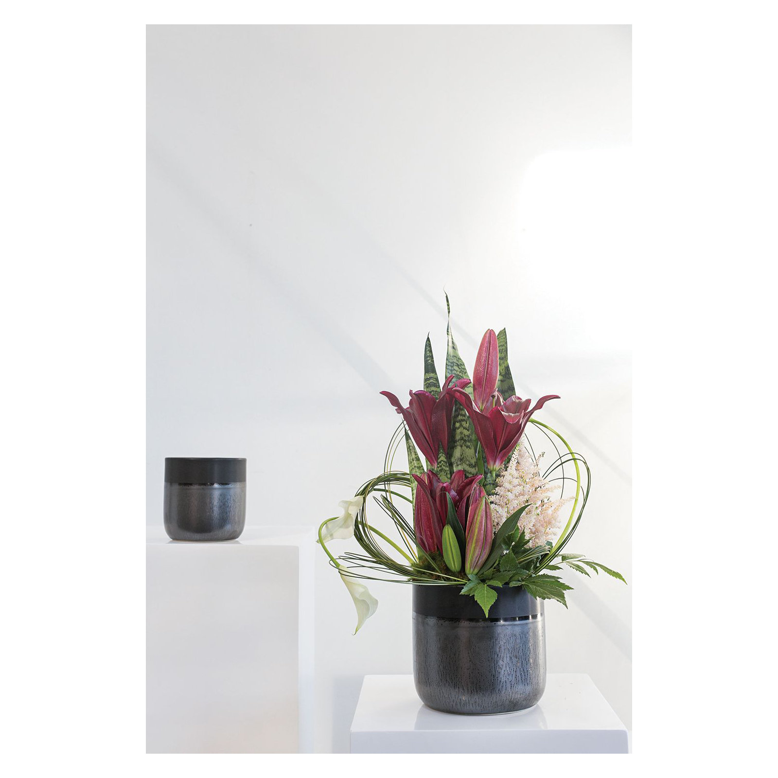 Kebe Ceramic Pot Planter, 6.75" H x 7" W x 7" D
