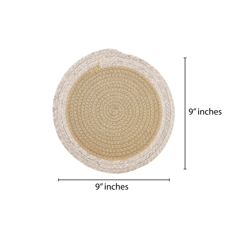 Polyester Round 1 Piece Coaster, Beige
