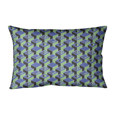 Coussin lombaire en similicuir à motif de gratte-ciels