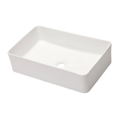 White Ceramic Bathroom Vessel Sink 21"X14" - Quality With Contemporary Classic Design And Acid Resistance Stain Easy Maintenance Smooth Finish Low Water Absorption 21X14 Modern