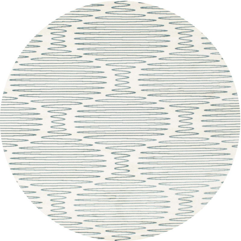 Tapis contemporain vert clair, Rond 4 pi