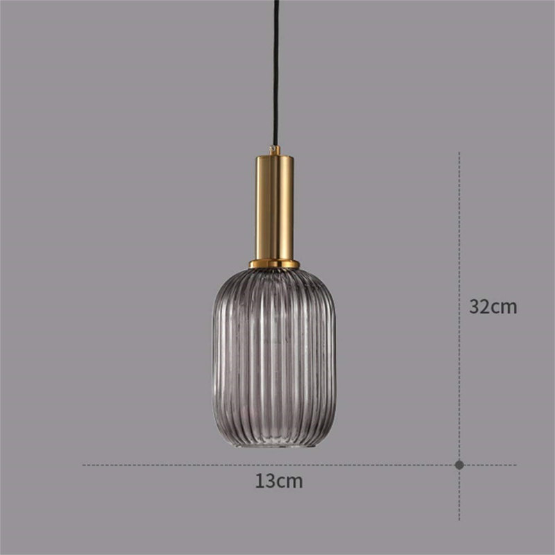 URBNLIVING 1 - Light Single Pendant, Grey, 32cm H x 13cm W x 13cm D