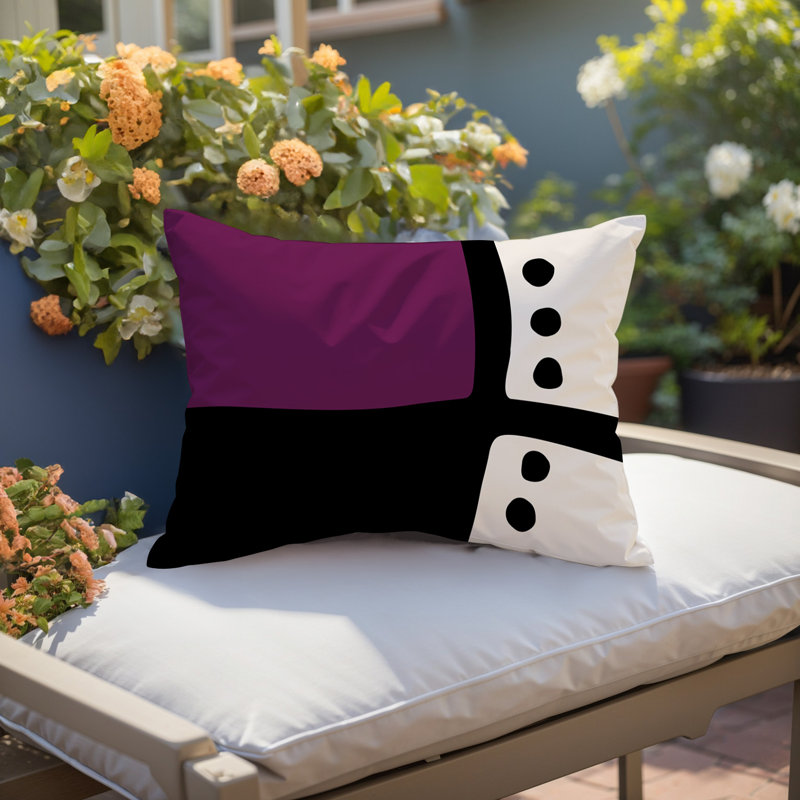 Coussin lombaire réversible intérieur / extérieur Sofi Minimalist, H 18 po x l 25 po, Mauve