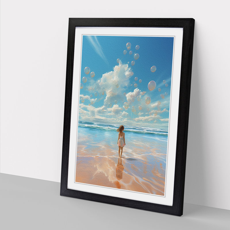 Single Picture Frame Print on Wood, 34cm H x 25cm W, Black Framed