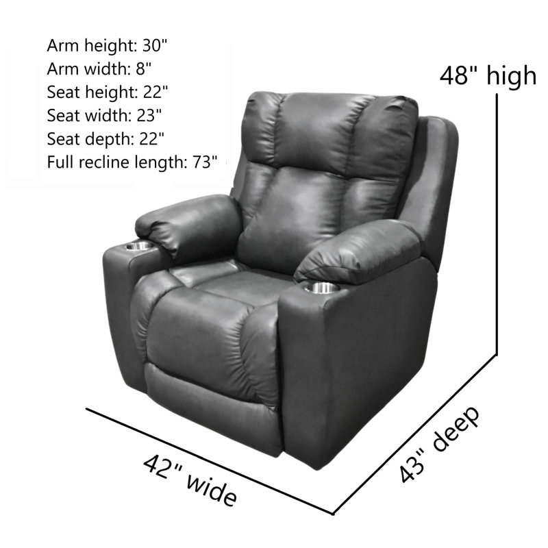 Fauteuil inclinable près du mur pour homme, Gris foncé, Velours