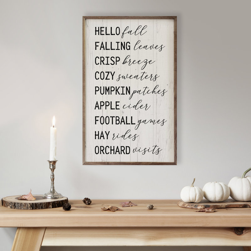 Hello Fall Favorite - blanc, H 8 po x l 5 po
