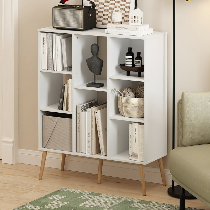 Claude 99.95cm H x 80.01cm W Standard Bookcase, White