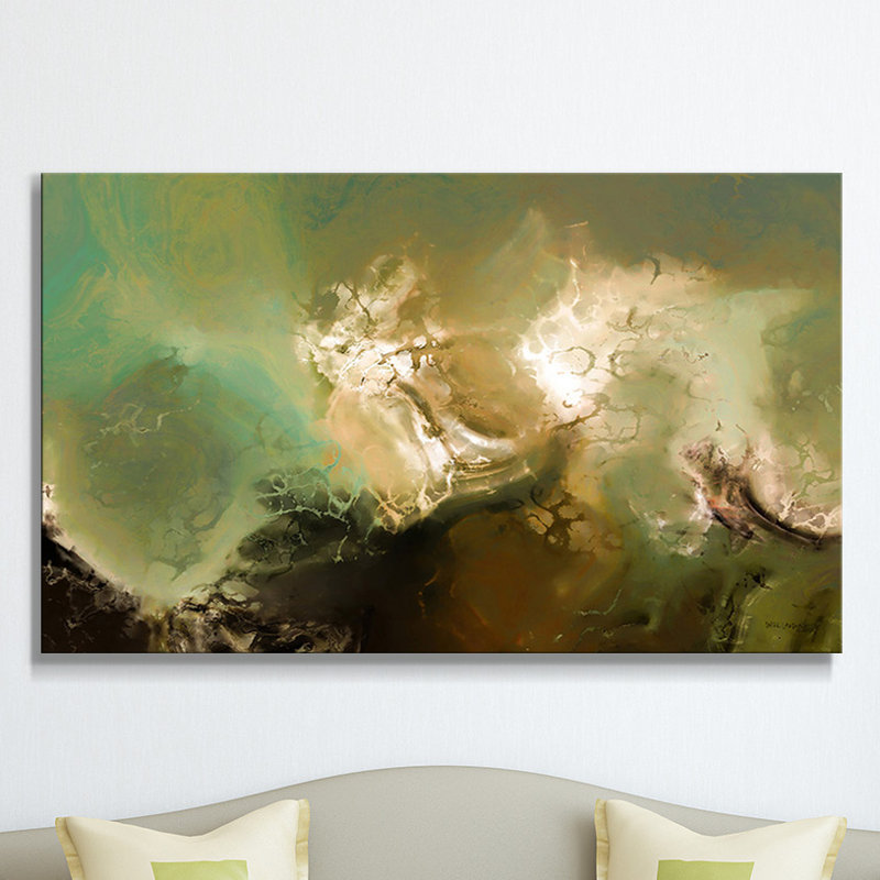 «Torment», reproduction sur toile, H 21,5 po x l 33,5 po x P 2 po, Cadre flottant champagne