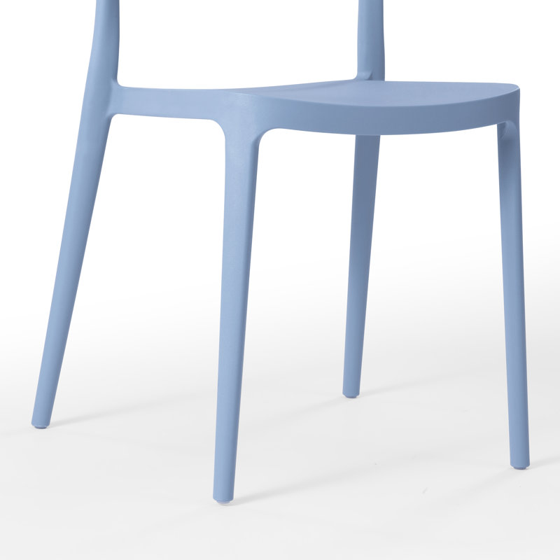 Chaise de salle à manger d'extérieur empilable (ensemble de 4), Bleu