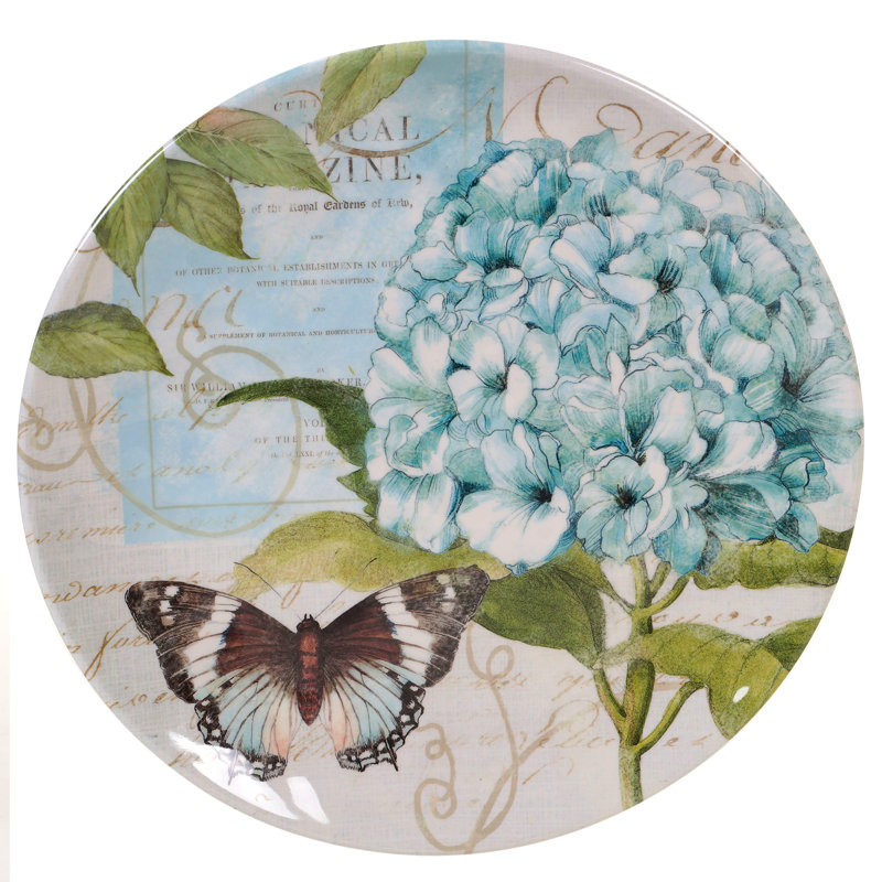 Certified International Hydrangea Garden 2 Piece Melamine Platter Set