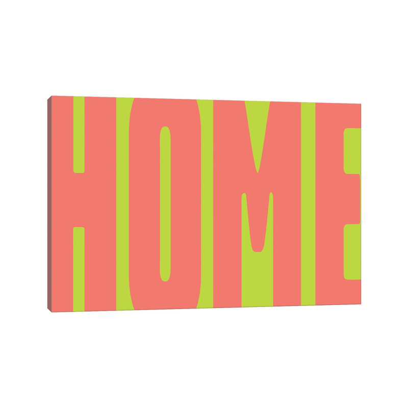 Home Green Fluo by Mambo Art Studio - Wrapped Canvas Print, 20.32 cm H x 30.48 cm W