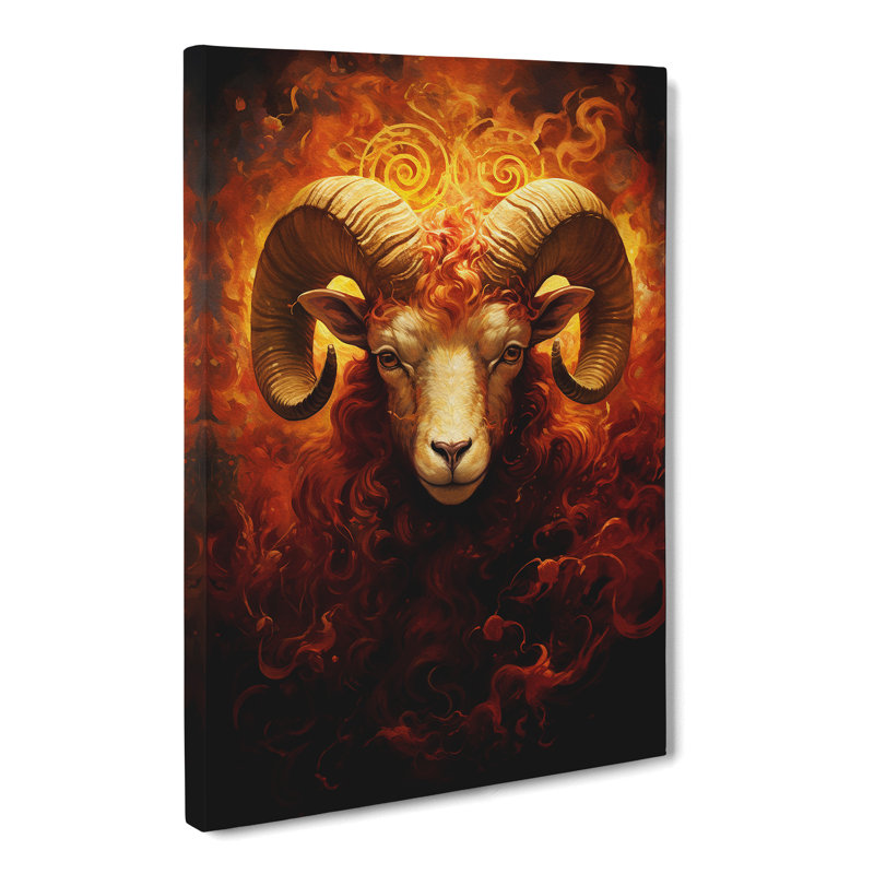 Aries Zodiac Symbolism - Wrapped Canvas, 60cm H x 40cm W x 3cm D