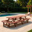 Table de pique-nique 14-16 personnes avec bancs et trou pour parasol