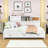 3 Drawers Wooden Daybed with Pushable Shelf, USB & Socket Charging Station-402812618-402812617