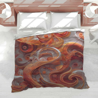 Swirling Orange Abstract Comforter