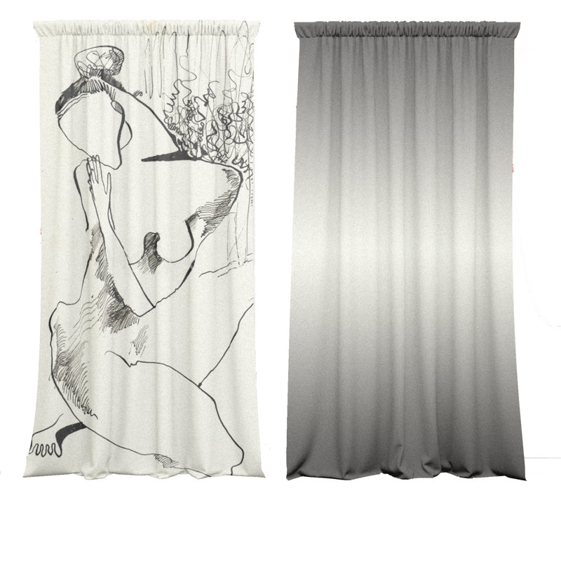Blackout Curtain Panel Pair, 148 W x 350 D cm
