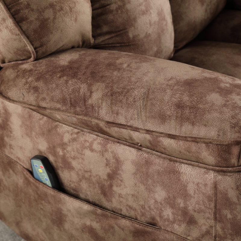Fauteuil inclinable manuel pivotant en microfibre Idrissi, Brun
