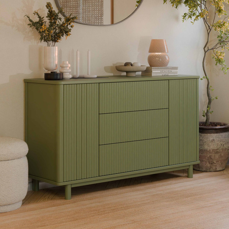 Pogo Tambour Assembled Dresser, Olive