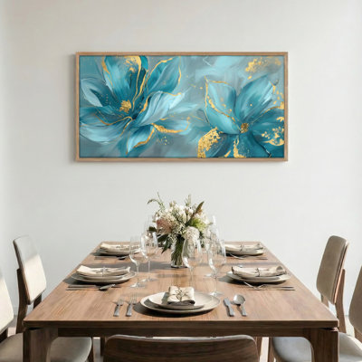 "Blue Gold", reproduction d'art sur toile encadrée de 1 x 58 x 28 pouces