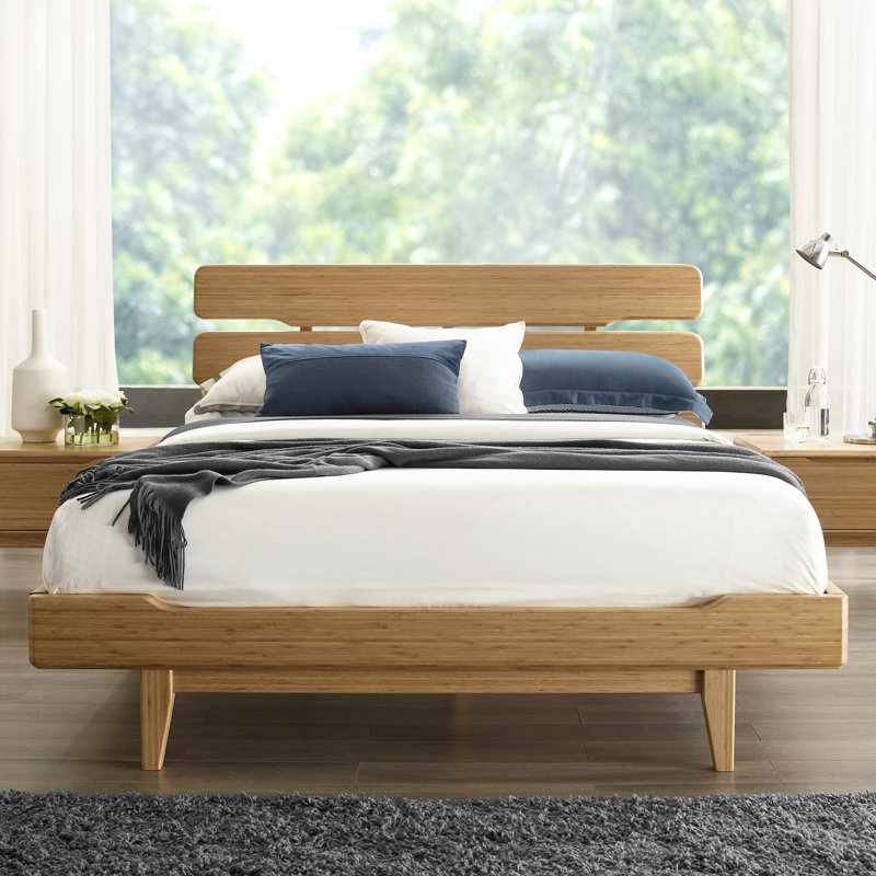 Lacey Solid Wood Slat Bed, Queen, Caramelized