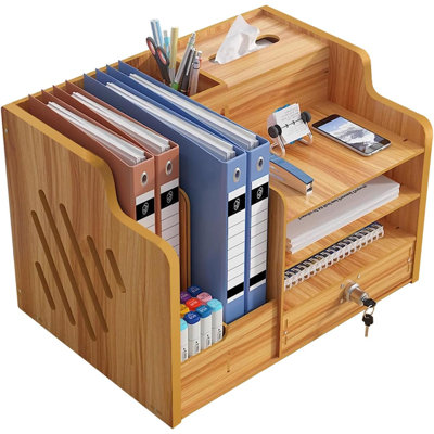 Bamboo Office Desk Organizer