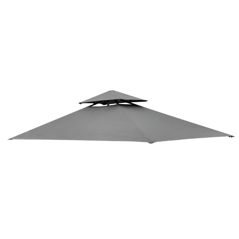 Gray Polyester Double Tiered Grill Gazebo Canopy Top