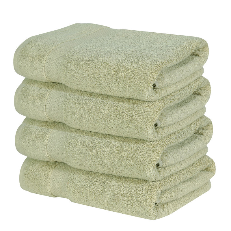 Ensemble de serviettes de bain 100% coton Splash Splash, serviettes de bain absorbantes ultra douces 550 g / m² pour spa et usage quotidien, certifié OEKO-TEX, paquet de 4, sauge